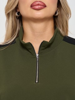 Джемпер цвета хаки из фактурного трикотажа Dora(фото4)