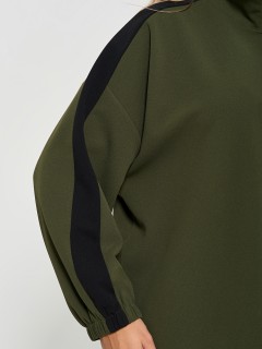 Джемпер цвета хаки из фактурного трикотажа Dora(фото6)