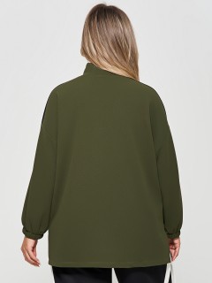 Джемпер цвета хаки из фактурного трикотажа Dora(фото10)