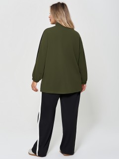 Джемпер цвета хаки из фактурного трикотажа Dora(фото9)