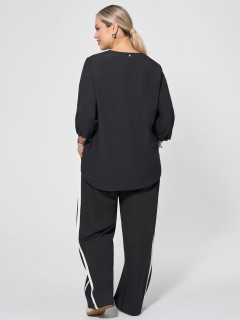 Брюки чёрные с лампасами Dora(фото8)