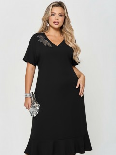 Платье чёрное из блестящего трикотажа Dora(фото4)