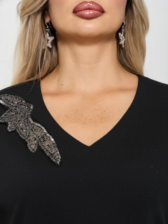 Платье чёрное из блестящего трикотажа Dora(фото3)