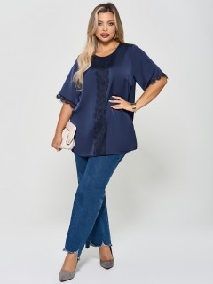 Блузка черничного цвета с кружевом Dora(фото2)