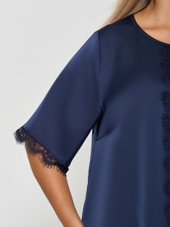 Блузка черничного цвета с кружевом Dora(фото5)