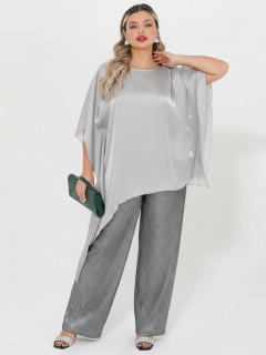 Блузка-накидка жемчужно-белого цвета Dora(фото2)