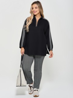 Джемпер чёрный из фактурного трикотажа Dora(фото5)