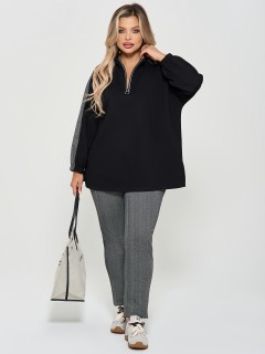 Джемпер чёрный из фактурного трикотажа Dora(фото2)