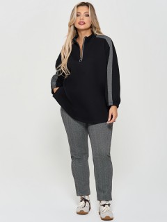 Джемпер чёрный из фактурного трикотажа Dora(фото8)