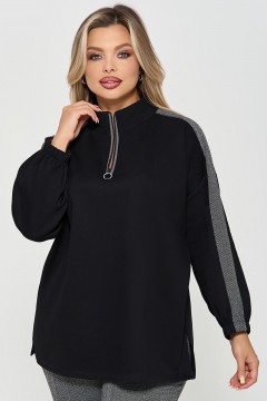 Джемпер чёрный из фактурного трикотажа Dora