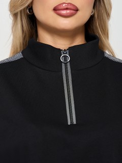 Джемпер чёрный из фактурного трикотажа Dora(фото4)