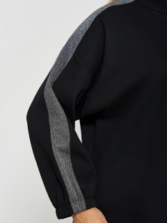 Джемпер чёрный из фактурного трикотажа Dora(фото6)