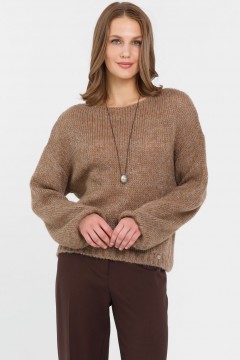 Джемпер вязаный с люрексом в цвете сафари Priz