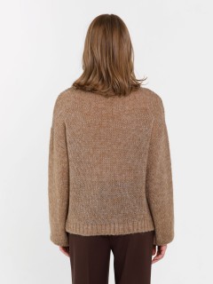 Джемпер вязаный с люрексом в цвете сафари Priz(фото6)