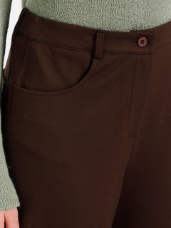 Брюки коричневые прямые трикотажные Priz(фото4)