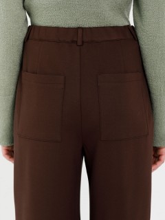 Брюки коричневые прямые трикотажные Priz(фото5)