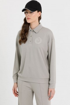 Джемпер-поло трикотажный с вышивкой Priz