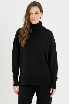 Водолазка вязаная чёрная с длинными рукавами Priz