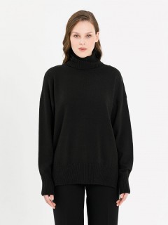 Водолазка вязаная чёрная с длинными рукавами Priz(фото3)