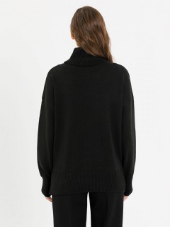 Водолазка вязаная чёрная с длинными рукавами Priz(фото6)