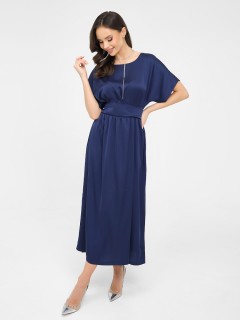 Платье нарядное синее с широким поясом Priz(фото4)