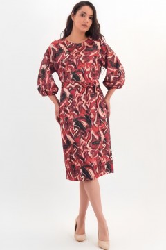 Платье разноцветное  с поясом Braslava