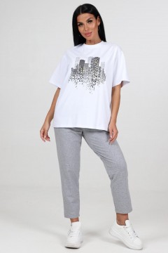 Костюм трикотажный белый с брюками Iv-capriz