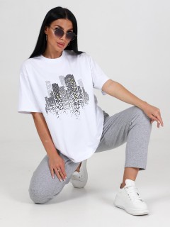 Костюм трикотажный белый с брюками Iv-capriz(фото3)