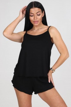 Пижама трикотажная чёрная с шортами Iv-capriz