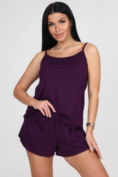 Пижама трикотажная фиолетовая с шортами