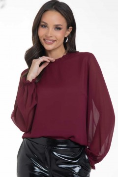 Блузка шифоновая цвета марсала Diolche(фото3)