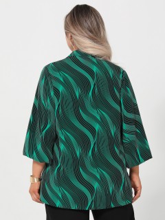 Блузка чёрно-зелёная с рукавами три четверти Dora(фото9)