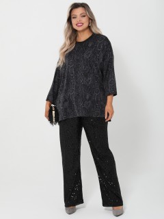 Блузка серая с принтом Dora(фото5)