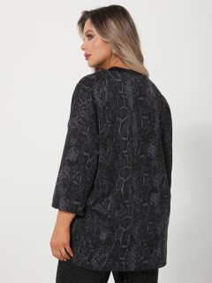 Блузка серая с принтом Dora(фото7)
