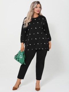 Блузка чёрная с принтом Dora(фото7)