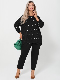 Блузка чёрная с принтом Dora(фото9)