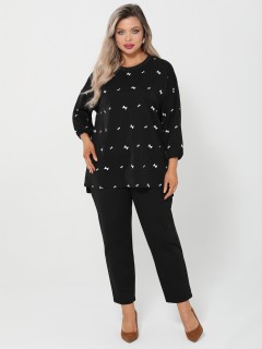 Блузка чёрная с принтом Dora(фото5)