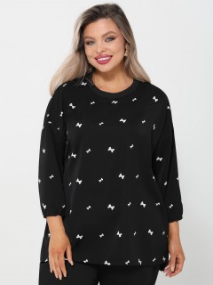 Блузка чёрная с принтом Dora(фото10)