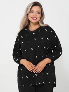 Блузка чёрная с принтом Dora(фото3)