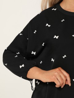 Блузка чёрная с принтом Dora(фото8)