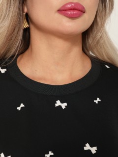 Блузка чёрная с принтом Dora(фото4)