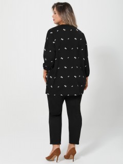 Блузка чёрная с принтом Dora(фото11)