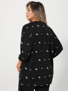 Блузка чёрная с принтом Dora(фото12)