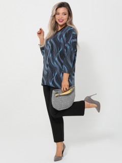 Блузка чёрная с принтом Dora(фото7)