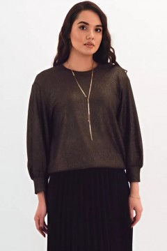 Джемпер трикотажный чёрный с люрексом Braslava