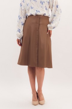 Юбка бежевая из искусственной кожи Braslava(фото4)