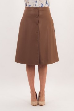 Юбка бежевая из искусственной кожи Braslava(фото2)