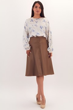 Юбка бежевая из искусственной кожи Braslava