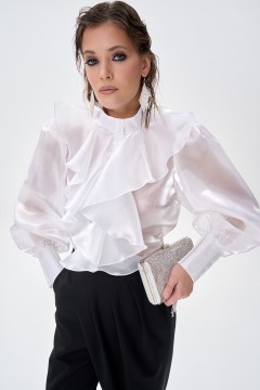Рубашка белая из премиальной органзы Elza