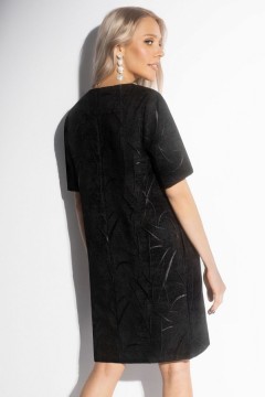 Платье чёрное из бархатистого велюра с карманами Charutti(фото6)